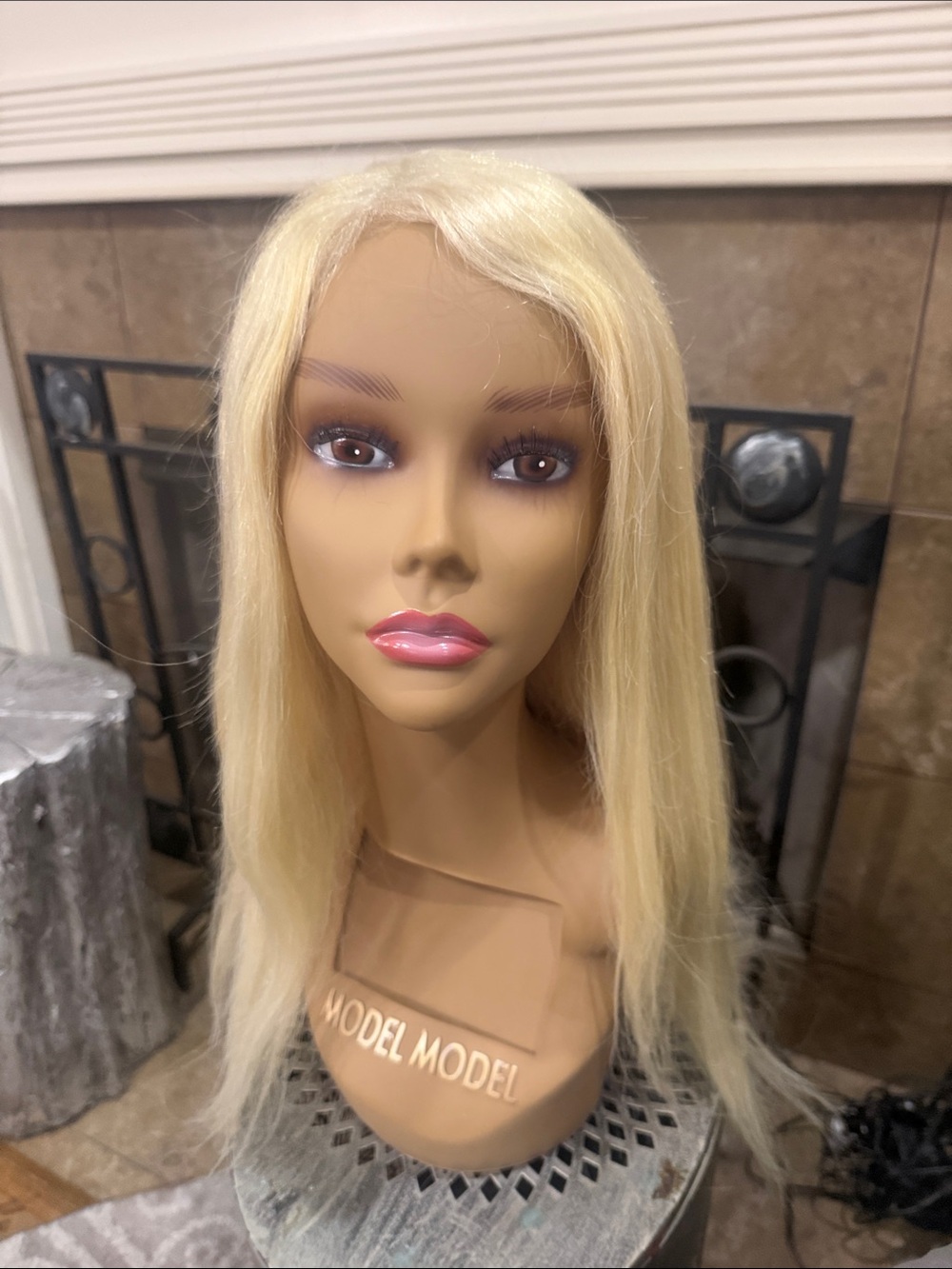 Light Blonde Straight Full Mesh Human Hair Wig for Braids, Pony or Any Part